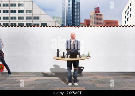 Man with mobile workplace Stock Photo