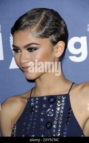 Zendaya Coleman at the 27th Annual GLAAD Media Awards held at the Beverly Hilton Hotel in Beverly Hills, USA on April 2, 2016 Stock Photo