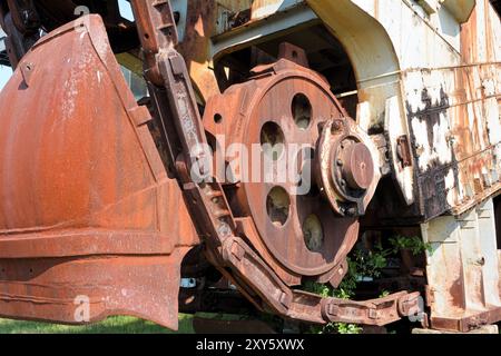 Detail of a gigantic excavator in the disused Ferropolis open-cast lignite mine Stock Photo