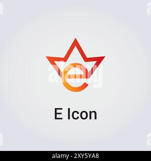 Single Logo Design E letter with Crown for Company Branding Stock Vector