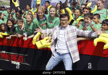 Jackie Chan at the Los Angeles premiere of 'The LEGO Ninjago Movie' held at the Regency Village Theatre in Westwood, USA on September 16, 2017 Stock Photo