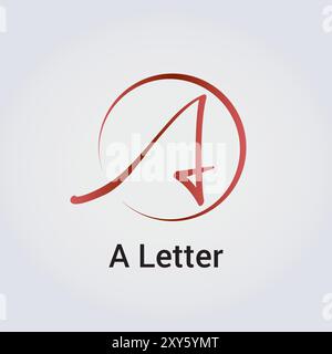 Letter A Icon, Monogram, Initial Logo for Corporate Business in Red Colors Stock Vector