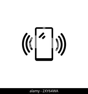 Smartphone Call, Phone Calling Solid Flat Vector Icon Isolated on White Background. Stock Vector