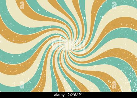 Vintage Retro Swirl Wave Sun Background Vector Stock Vector
