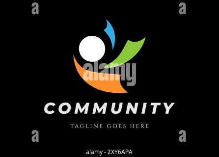 Simple Minimalist Human Star for Community Charity Unity or Foundation Logo Design Stock Vector