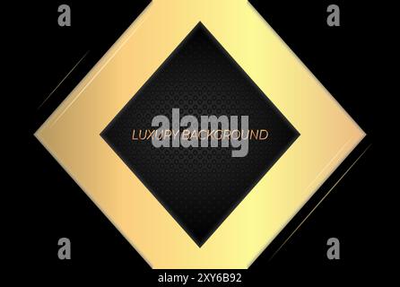 Elegant Luxury Geometric Golden Black Background Stock Vector