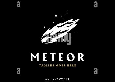 Night Falling Star Meteor Asteroid Comet Logo Design Vector Stock Vector
