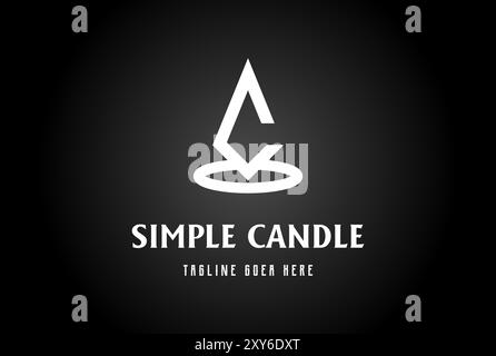 Simple Geometric Letter C for Candle Logo Design Vector Stock Vector