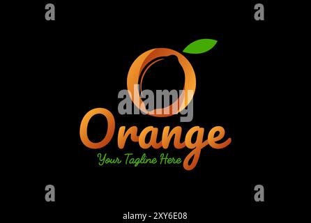 Modern Initial Letter O for Orange Lemon Lime Fruit Logo Design Vector Stock Vector