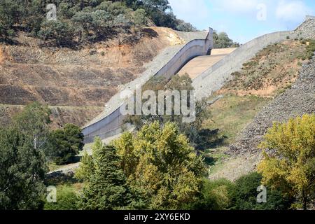 The Spillway at Blowering Dam on the Tumut river. Stock Photo