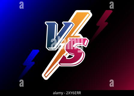 VS Text Type Font for Match Game Battle Sport Logo Design Vector Stock Vector