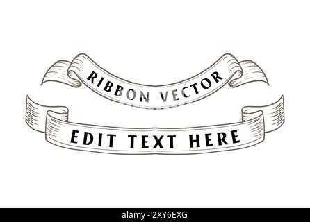 Vintage Retro Old Classic Ribbon Ornament Vector Illustration Stock Vector