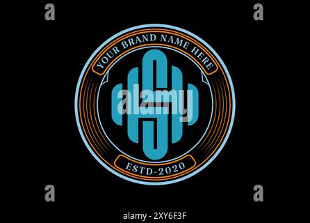 Initial Letter SH HS with Barbell Dumbbell for Crossfit Gym, Weight Lifting Bodybuilder logo design Stock Vector