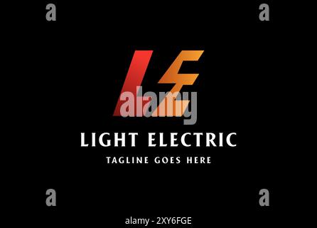 Initial Letter LE for Light Electric Electrical Logo Design Vector Stock Vector