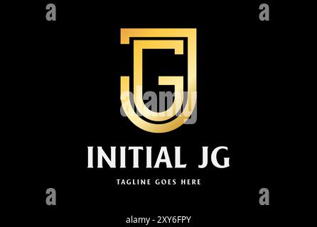 Elegant Luxury Initial Letter JG GJ Logo Design Vector Stock Vector