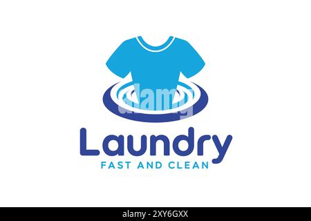 Laundry logo design template. Fast and clean laundry service logo Stock Vector