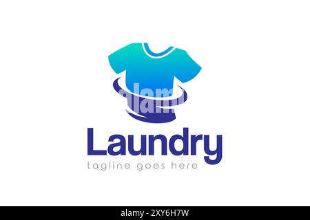 Laundry logo design template. Fast and clean laundry service logo Stock Vector
