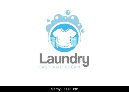 Laundry logo design template. Fast and clean laundry service logo Stock Vector