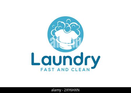 Laundry logo design template. Fast and clean laundry service logo Stock Vector