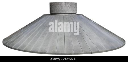The pedestal for the sculpture is made of  gray granite blocks. Isolated on white Stock Photo