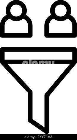 Sales Funnel icon logo sign vector outline in black and white color ...