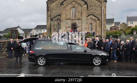 The coffin of country music star Derrick Mehaffey arrives at Donacavey ...