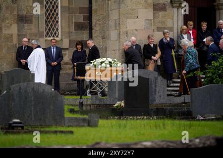 The coffin of country music star Derrick Mehaffey arrives at Donacavey ...