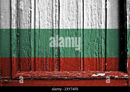 Flag of Bulgaria painted on wooden frame Stock Photo