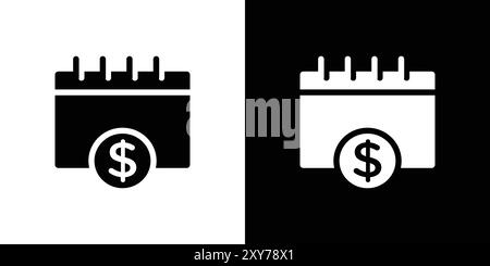 Annuity due icon set in black and white color. simple flat vector Stock Vector