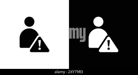 Fake account icon set in black and white color. simple flat vector Stock Vector