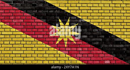 flag of Sarawak painted on brick wall Stock Photo - Alamy