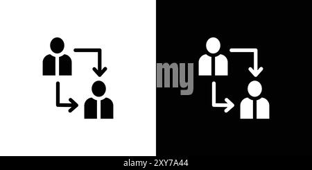 coaching icon set in black and white color. simple flat vector Stock Vector