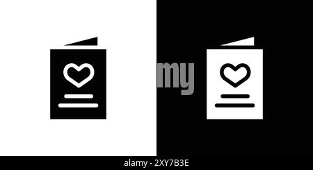 Greeting card icon set in black and white color. simple flat vector Stock Vector