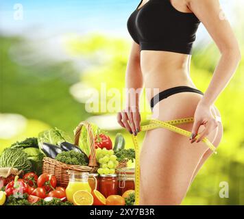 Dieting. Balanced diet based on raw organic vegetables Stock Photo