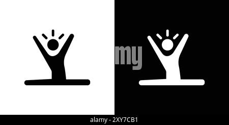 Split legs exercise icon set in black and white color. simple flat vector Stock Vector