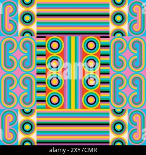 Colorfulness and symmetry create an colorful kaleidoscope seamless pattern Stock Vector