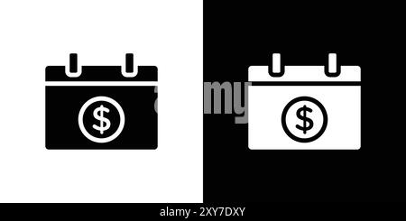 Payday icon set in black and white color. simple flat vector Stock Vector