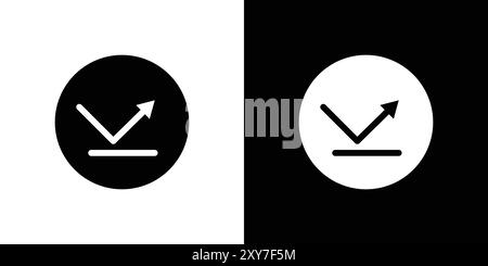 rebound icon set in black and white color. simple flat vector Stock Vector