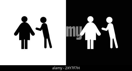 Respectfulness icon set in black and white color. simple flat vector Stock Vector