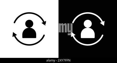 User switch icon set in black and white color. simple flat vector Stock Vector