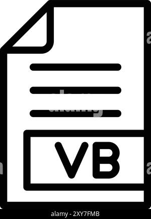 VB Vector Icon Design Illustration Stock Vector