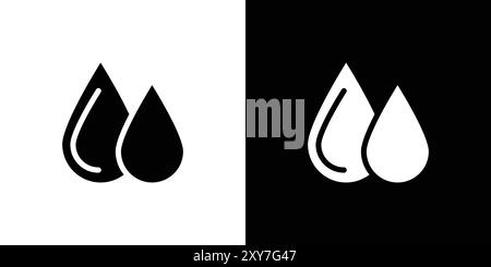 water drops icon set in black and white color. simple flat vector Stock Vector