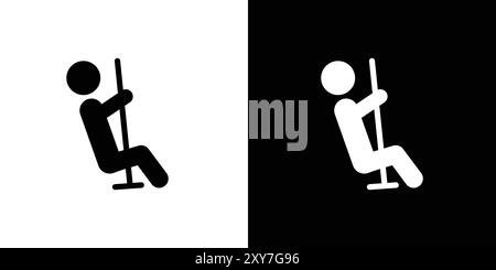 swing icon set in black and white color. simple flat vector Stock Vector