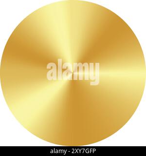 Golden Metal Button, circular metal button, Stainless steel texture, Golden grading metal Stock Vector
