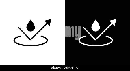 Water repellent surface icon set in black and white color. simple flat vector Stock Vector