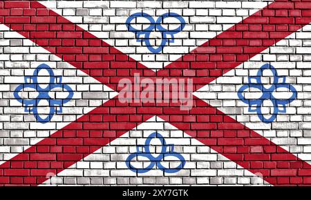 Flag of Penrith painted on brick wall Stock Photo