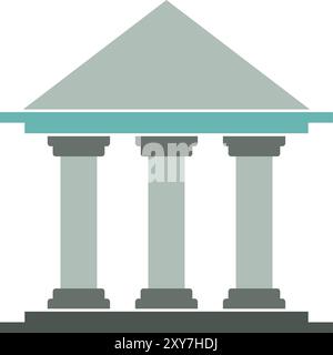 Three Pillars Building, Building layout, image of three pillars, Pillars architectural design Stock Vector