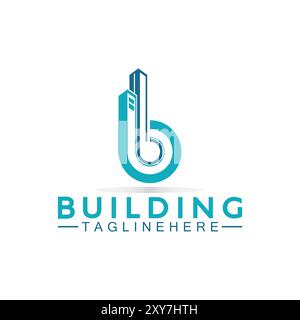 initial B with building vector logo design. Letter B logo formed building symbol Stock Vector