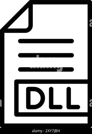 DLL Vector Icon Design Illustration Stock Vector
