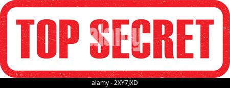 Top Secret Red with noise icon, Red Top secret stamp with noise, Top secret rectangular text sign Stock Vector